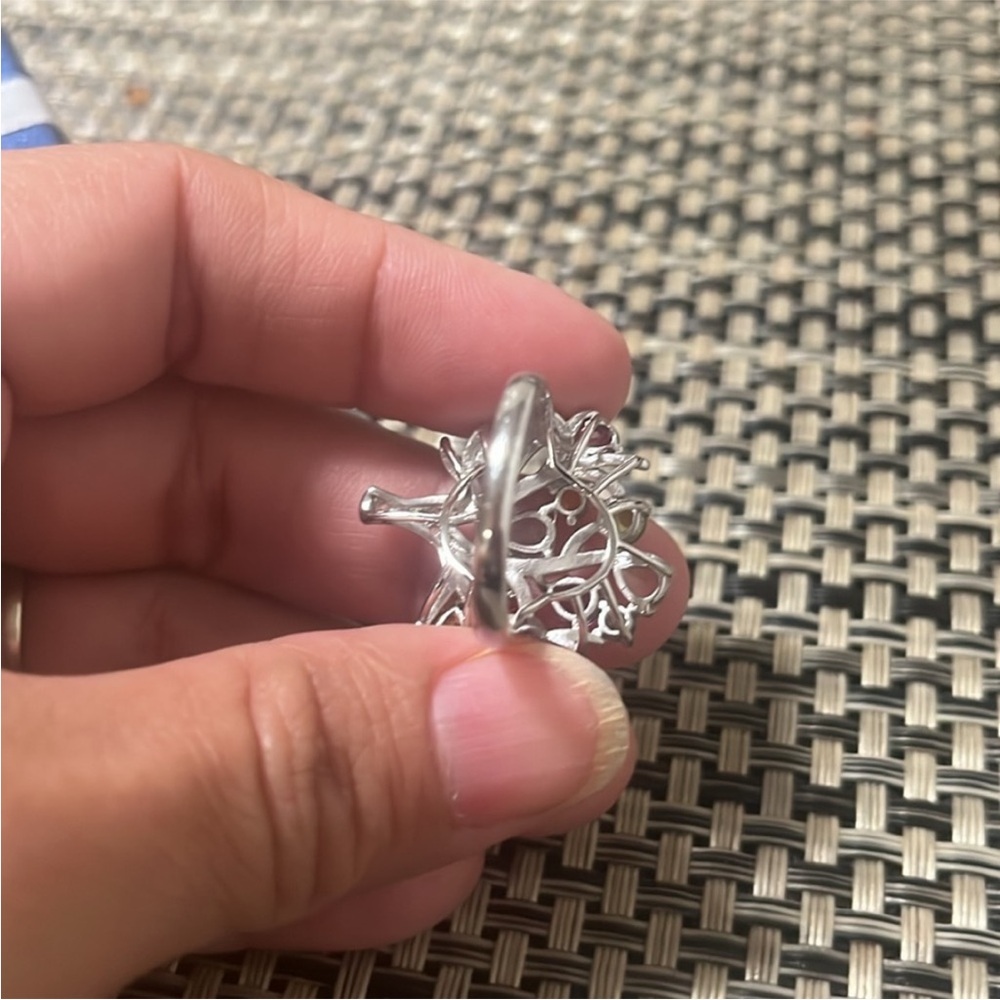 Silver Tree of Life Ring with Colorful Gemstones - Picture 2 of 4